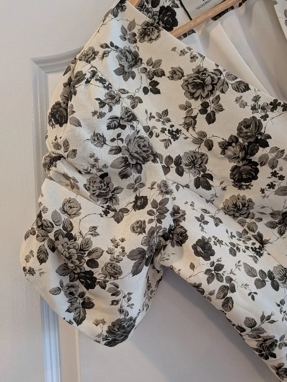 Tuckernuck Lisle Floral Peplum Top Puff Sleeve Blouse Preppy Office Size XL NWOT